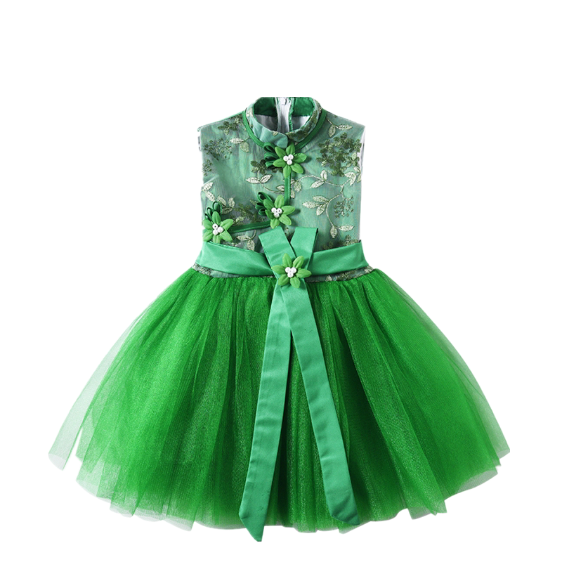 元旦儿童节绿色演出服小学生合唱礼服花仙子小草舞蹈儿童演出服