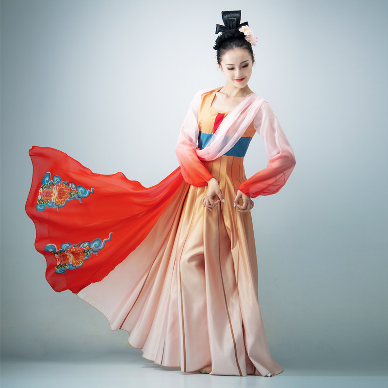 新款古典舞蹈演出服唐印群舞同款表演服女裙摆民族服装