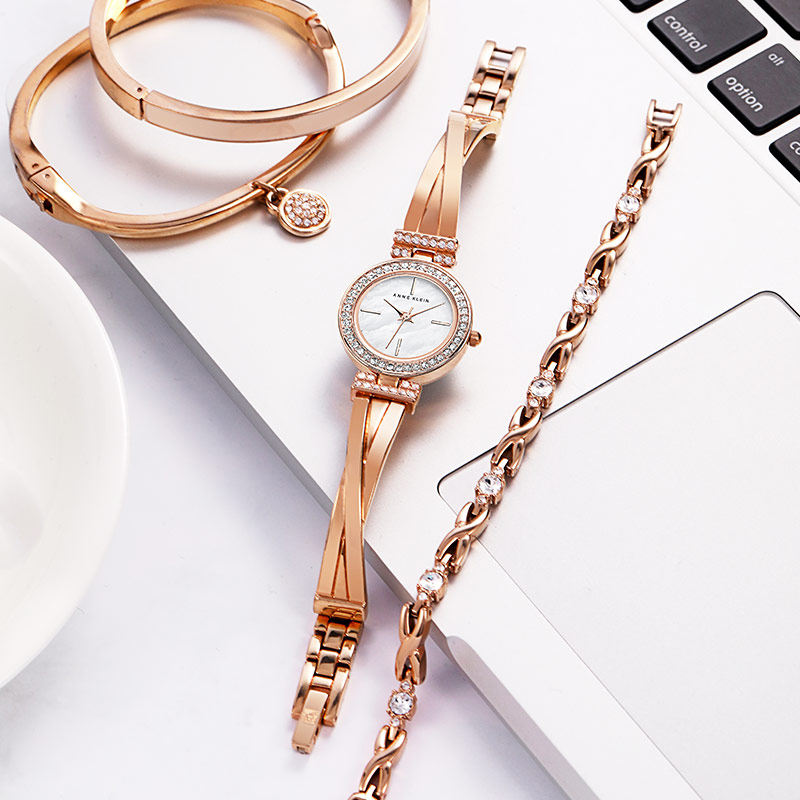 anneklein女士dw手表套装手镯手链星空腕表ins风女生ak/v2238rgst