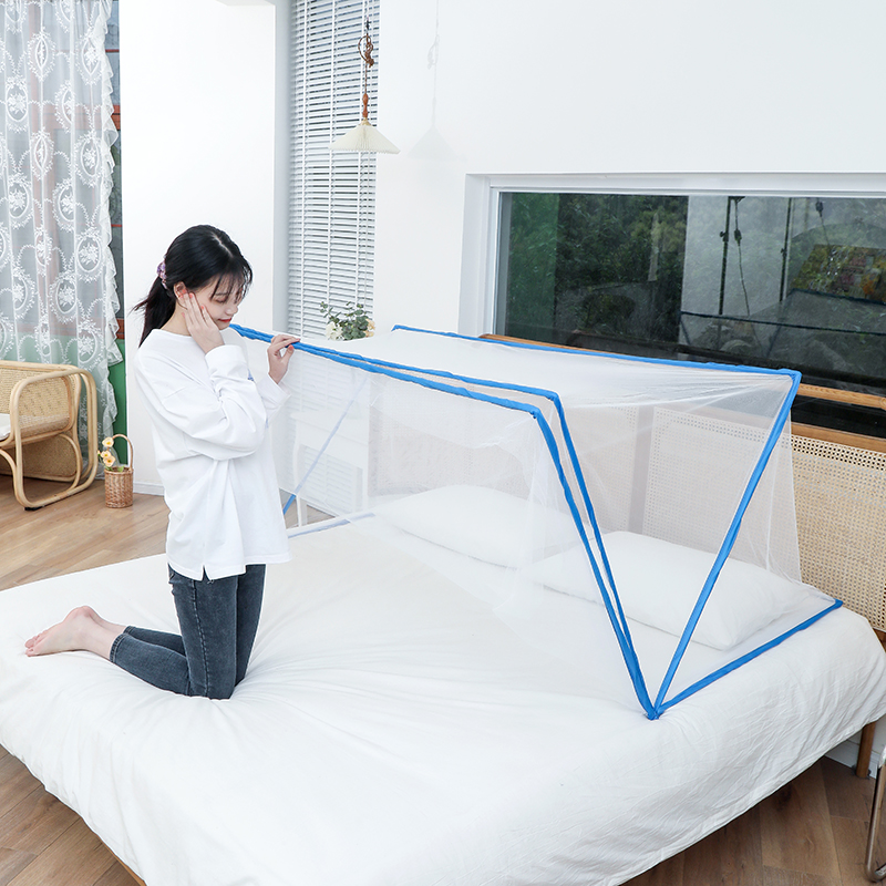 网红折叠蚊帐2021年新款蚊帐家用方便拆洗夏天学生宿舍蚊帐免安装 - 图1