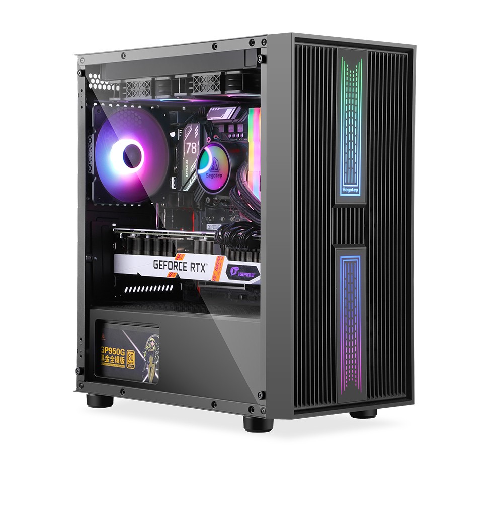 机箱鑫谷赛博h1台式机游戏电脑侧透防尘matx机箱