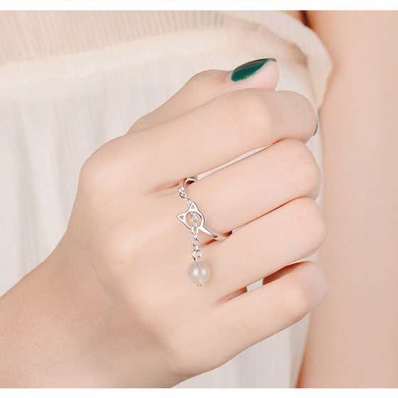 S925 Silver Cat Strawberry Crystal Ring Female Powder Crystal Recruitment Peach Blossom Operation Ring Ring Ringzhu Finger Ring S925 Silver Cat Strawberry Crystal Ring Female Powder Crystal Recruitment Peach Blossom Operation Ring Ring Ringzhu Finger Ring