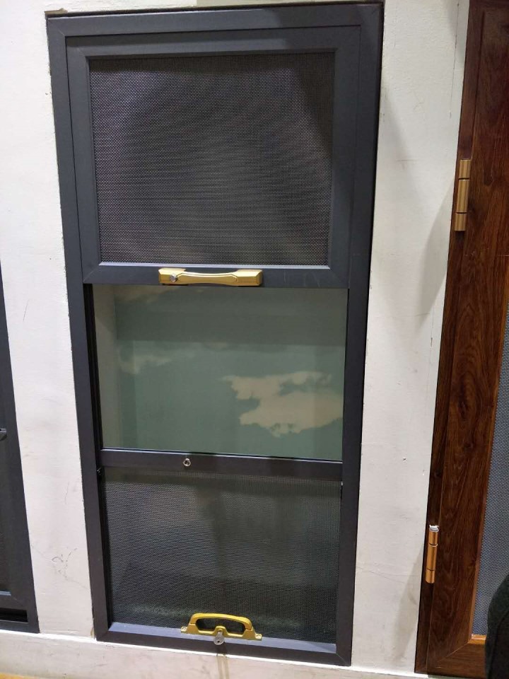 杭州全城定做可拆卸铝合金纱窗金刚网三推拉式众冉防蚊防盗纱窗