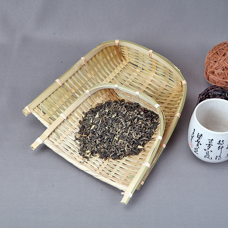 竹畚箕开口竹子编的簸箕竹烧鸡纯手工农家竹青斗簸器家用装饰筛子