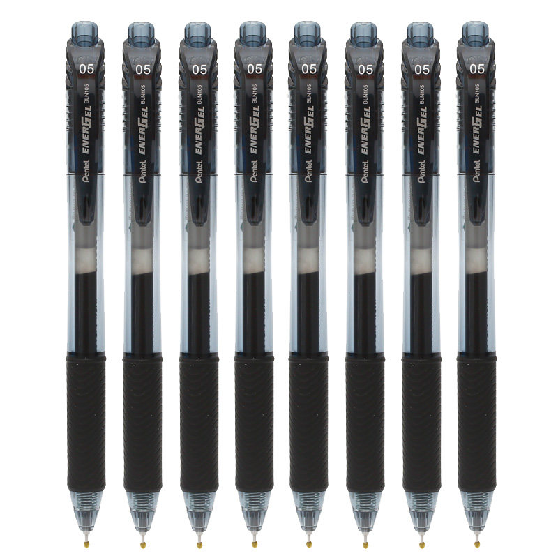 日本pentel派通bln105速干按动中性笔针管彩色顺滑中性笔