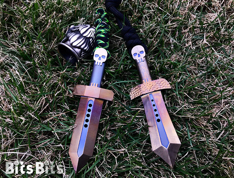 钛合金mfedc一代骷髅大宝剑宝剑高端edc把玩钥匙挂扣