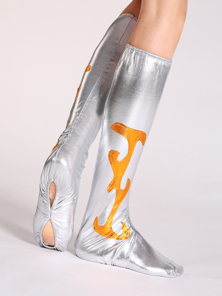 舞蹈水兵演出红色鞋套蒙古表演靴套男女广场舞时装靴