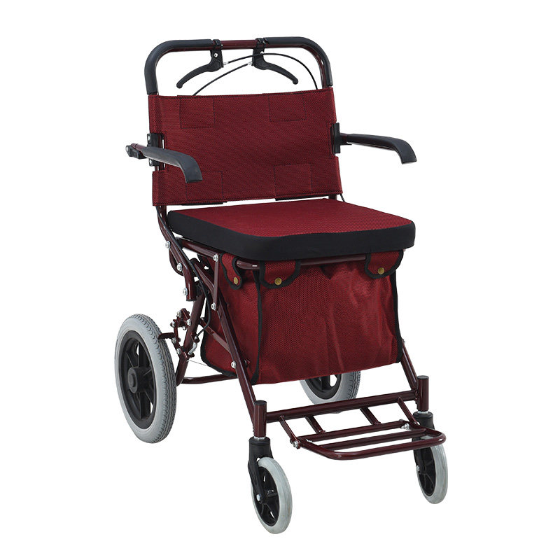 老年推车购物车手推可坐老人代步折叠座椅便携便携购物车