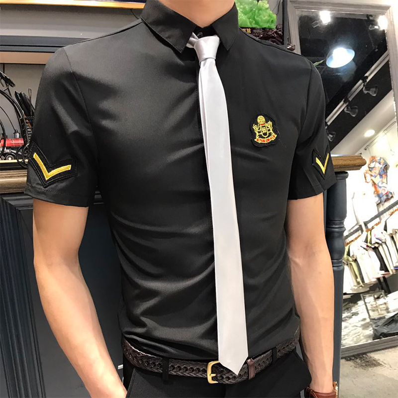 酒店ktv夜场少爷服装夜总会男服务生工作制服 夏季酒吧短袖衬衫潮