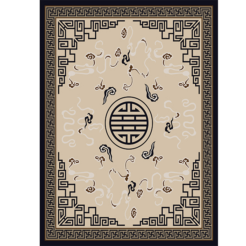 新中式古典宫廷回纹奢华仙鹤地垫茶桌床边卧室地毯