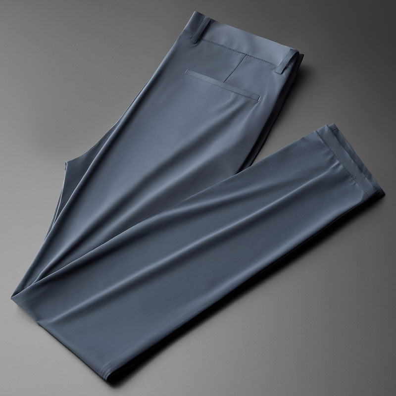 夏季高端丝滑商务男裤 舒适四面弹冰丝速干裤 时尚超薄直脚休闲裤