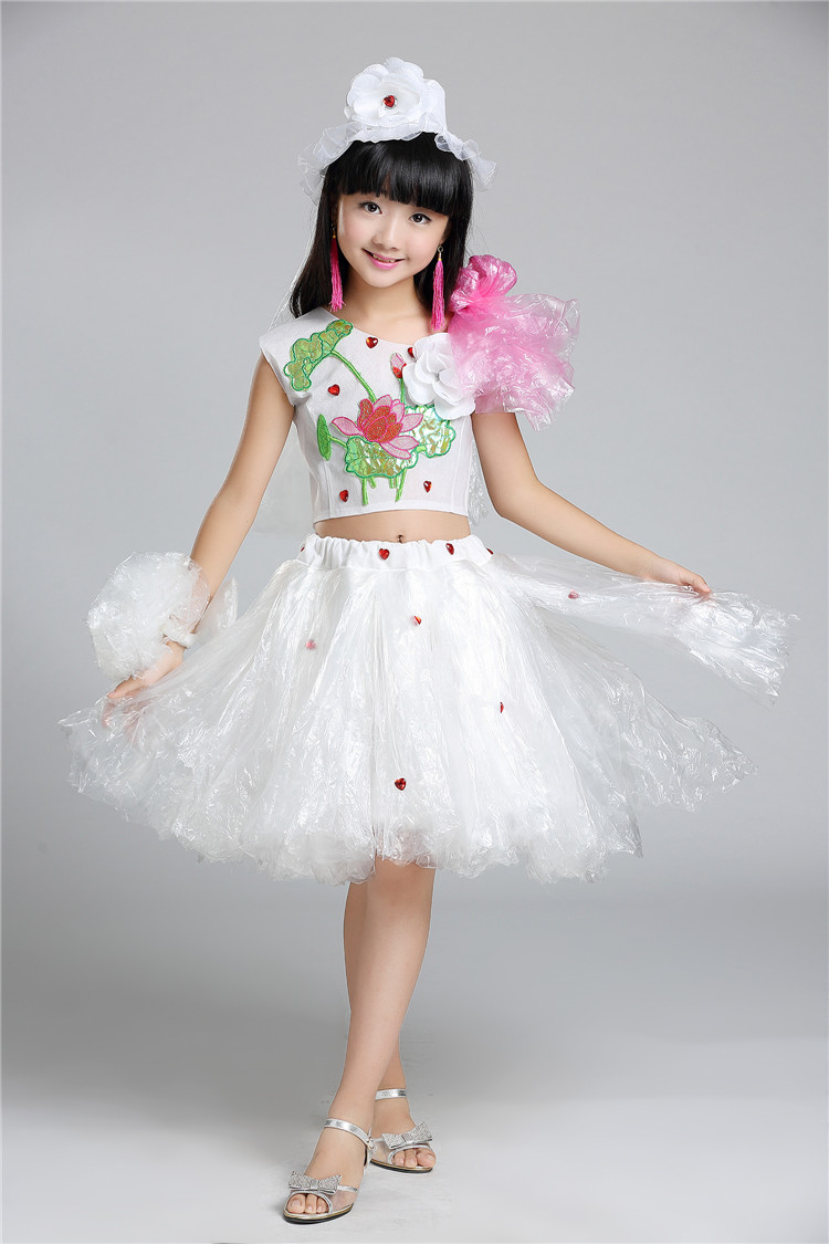 环保婚纱儿童女童裙子亲子装手工手工制制作垃圾袋儿童演出服