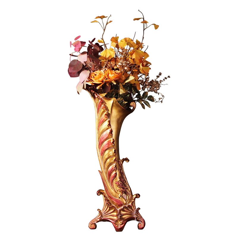 欧式复古装饰品古典落地花瓶客厅大花瓶酒店样板房花瓶