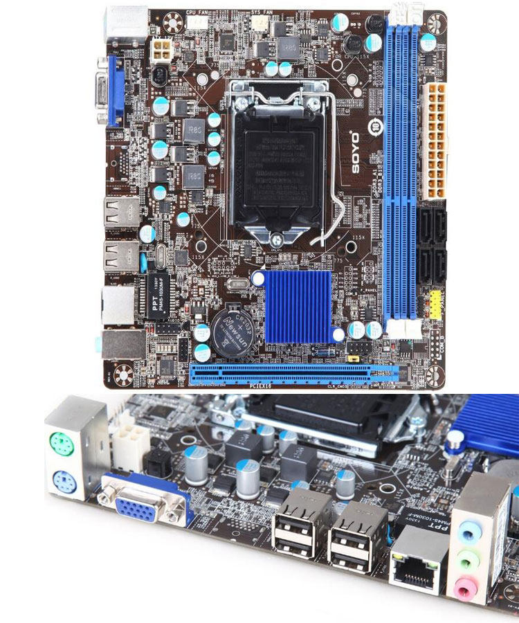 台式机电脑梅捷 sy-h61l-m主板h61m1155针ddr3迷尔一体机办公小板