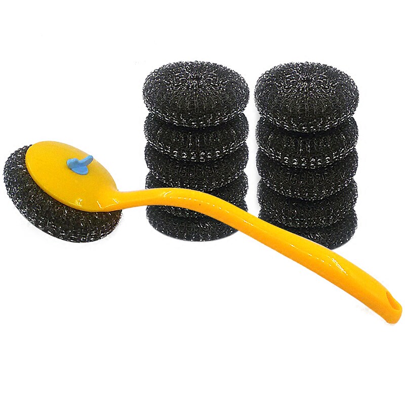 钢丝球不锈钢清洁网球厨房清洁用刷通用替换头刷锅洗碗pet不伤锅