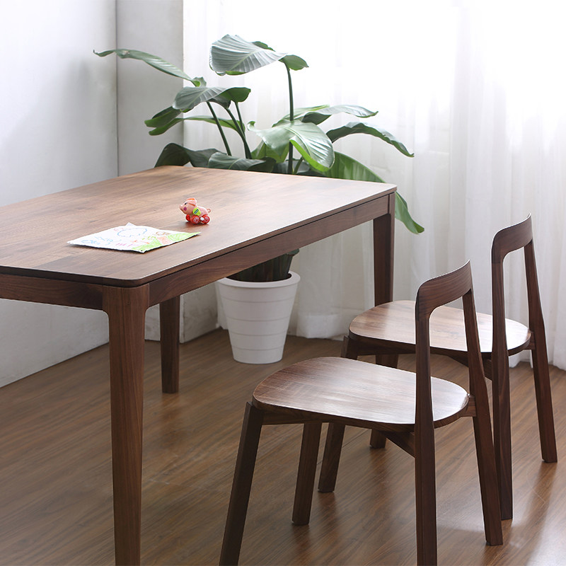 北美黑胡桃纯实木餐椅02款餐桌椅组合休闲椅现代简约家具餐厅椅子