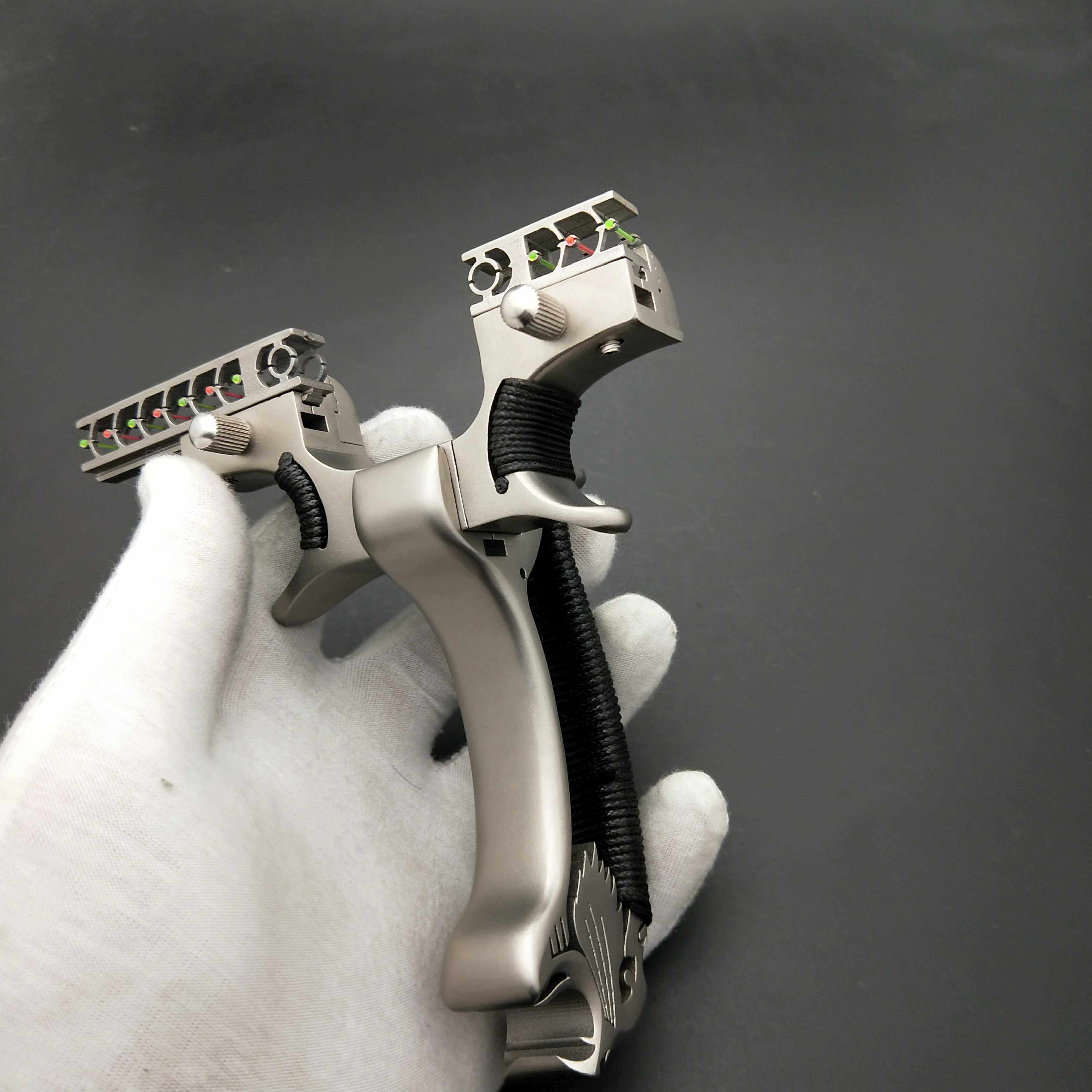 战斧弹弓大撑头钛合金tc21数控弓重配弓镂空皮筋飞镖