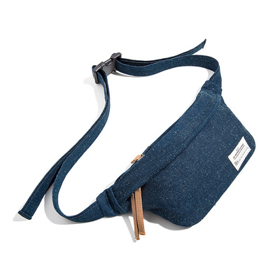 马登工装 日系复古雪花丹宁腰包阿美咔叽牛仔包重磅水洗纺织包男