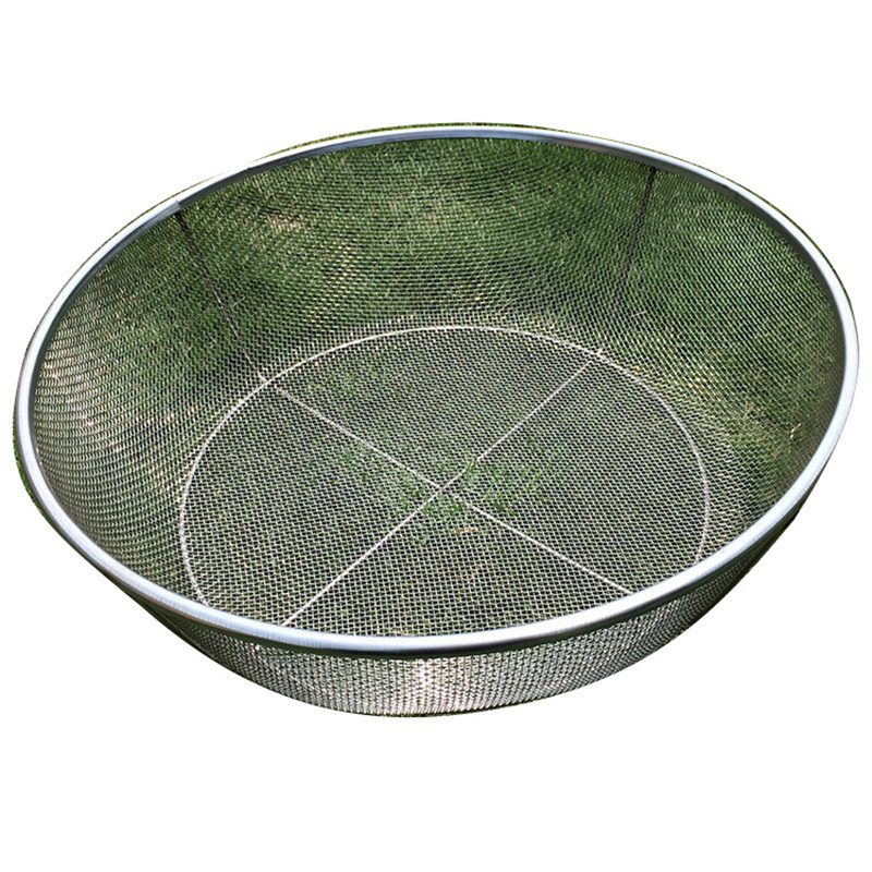 不锈钢筛子铁筛炸油条钢丝滤油筐圆网晒鱼饭店沥水晒东西家用簸箕