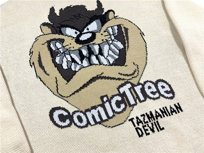 现货19fw c.t comictree taz mania 旋风狗 嘻哈潮流圆领针织毛衣