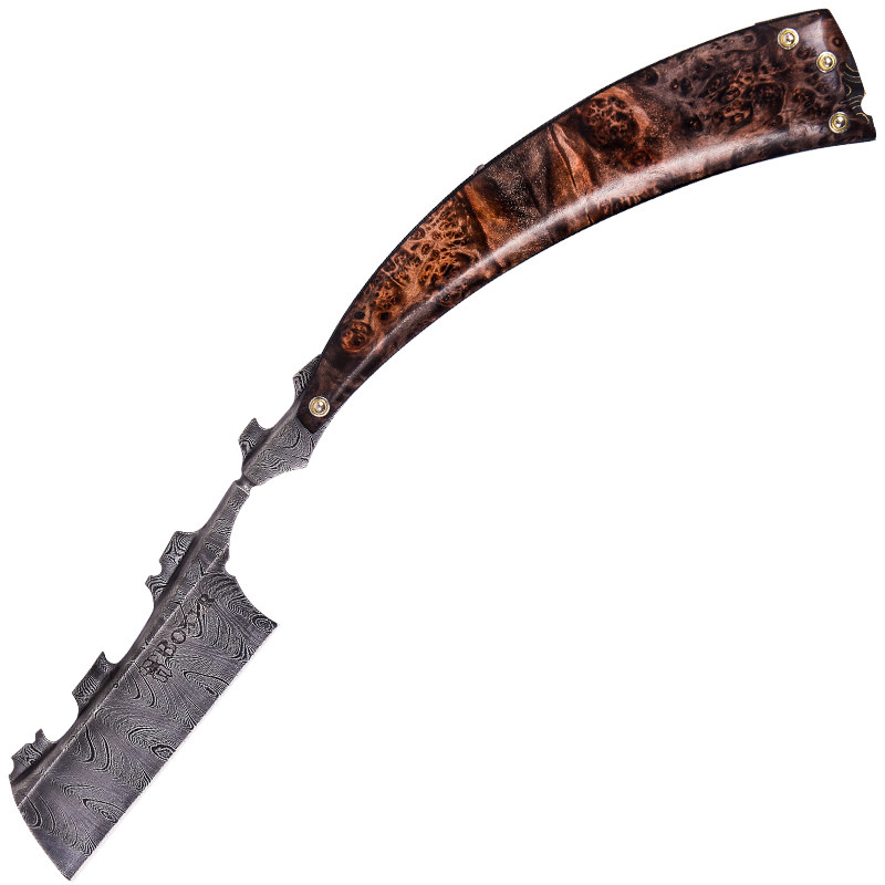 澳大利亚刀匠手工手工制制作大马士革龙脊剃刀刮胡刀男士其他户外刀具