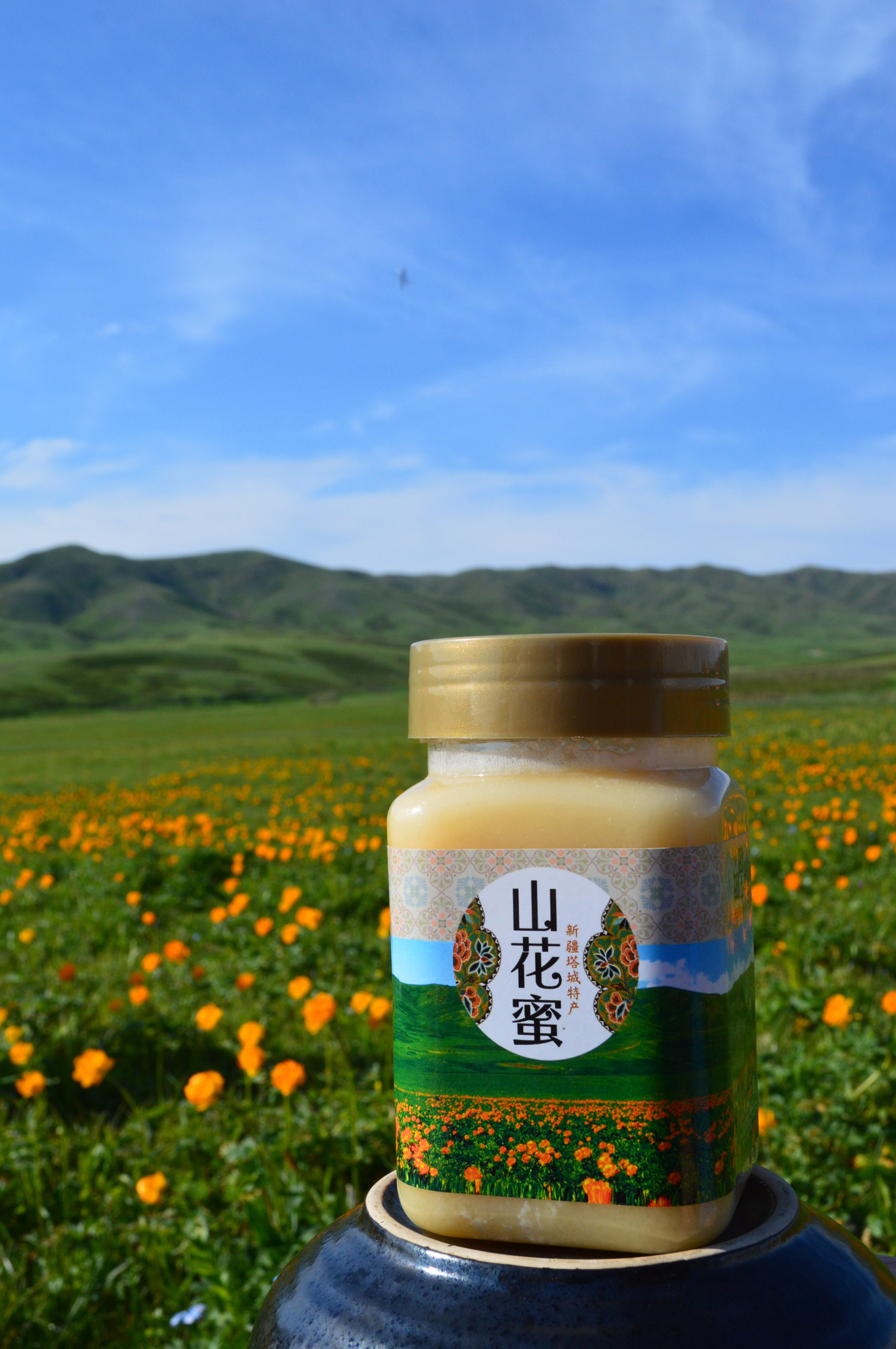 2020新疆塔城高原山花蜜农家纯正天然结晶黑蜂蜜百花蜜500g