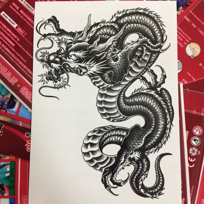 龙纹身仿真身体图案小臂龙半臂过肩刺青3d持久身体彩妆