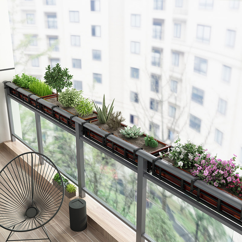 花架阳台栏杆花箱悬挂式不锈钢防盗窗户户外多肉花架