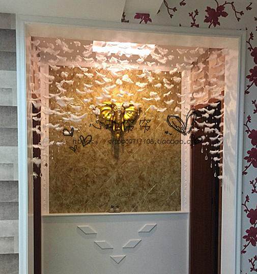 打孔包邮羽毛挂帘隔断橱窗吊顶客厅婚庆碟刹珠帘