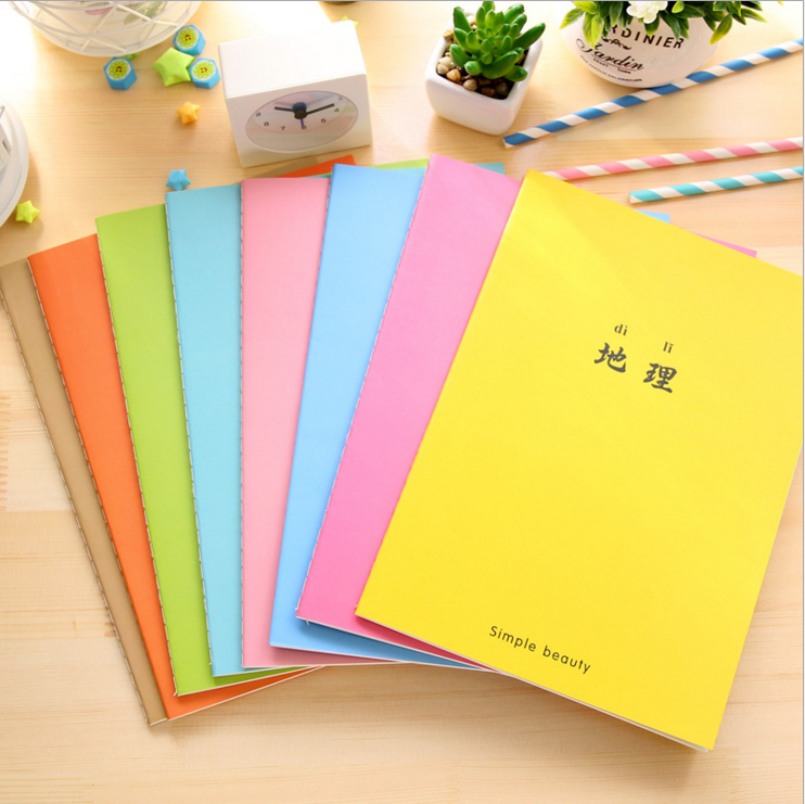b5糖果色科目本缝线本地理历史政治生物化学语文数学文具笔记本子