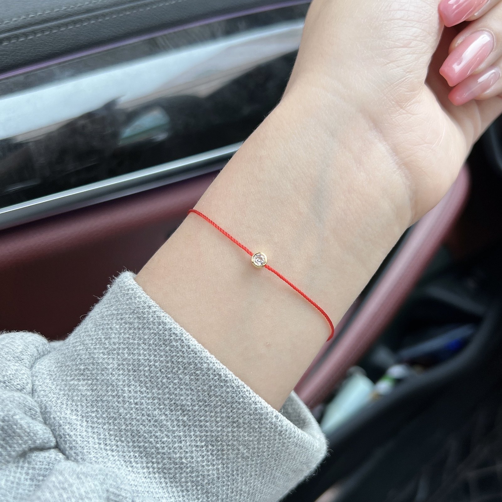 redline法国月老巴黎小圆红绳手链转运本命年金晨手链