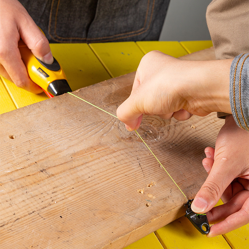 工具墨斗木工得力自动卷线手动动弹线器画线器墨斗