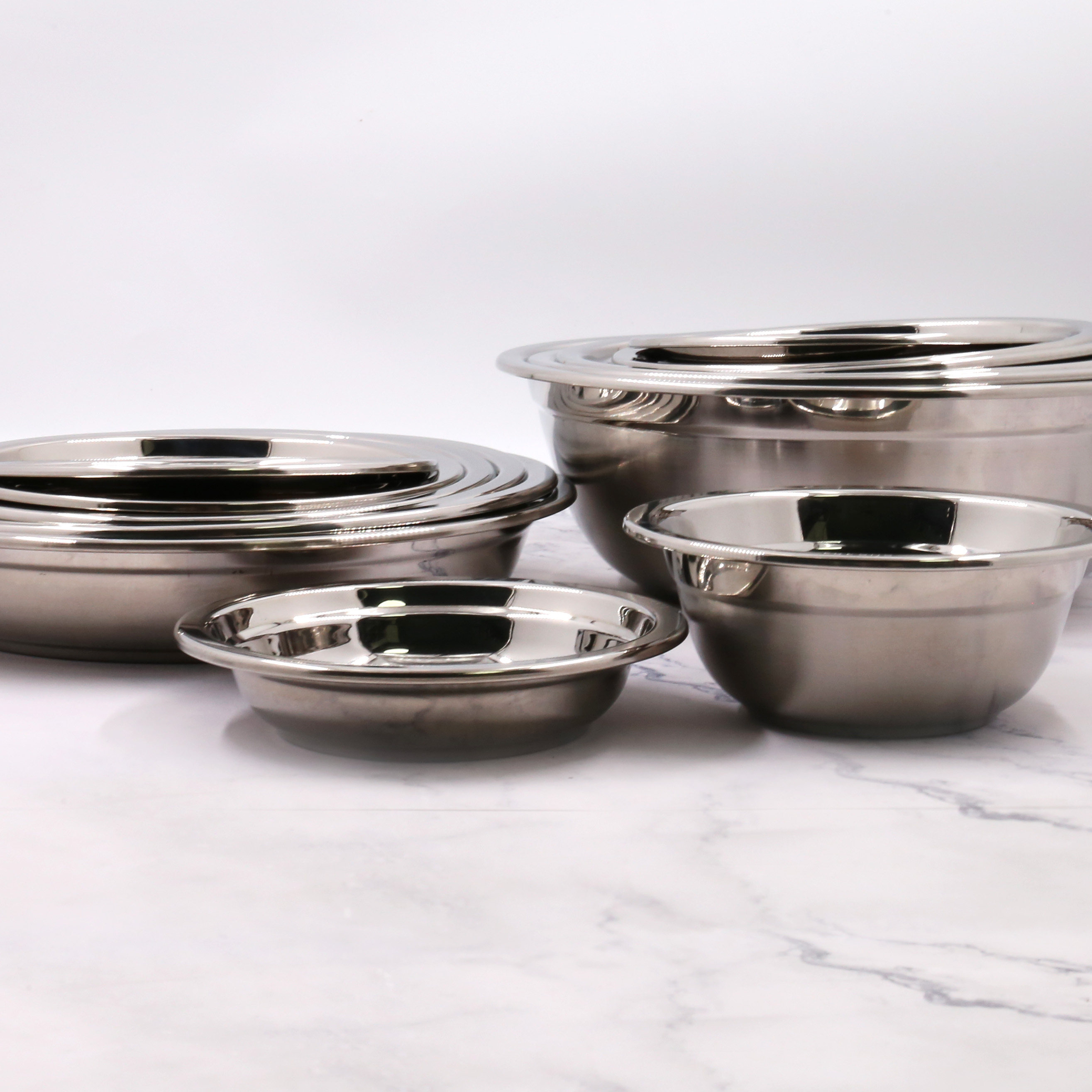 盘子不锈钢餐盘加厚圆盘碟子平盘饭盘鱼汤汤盘盆