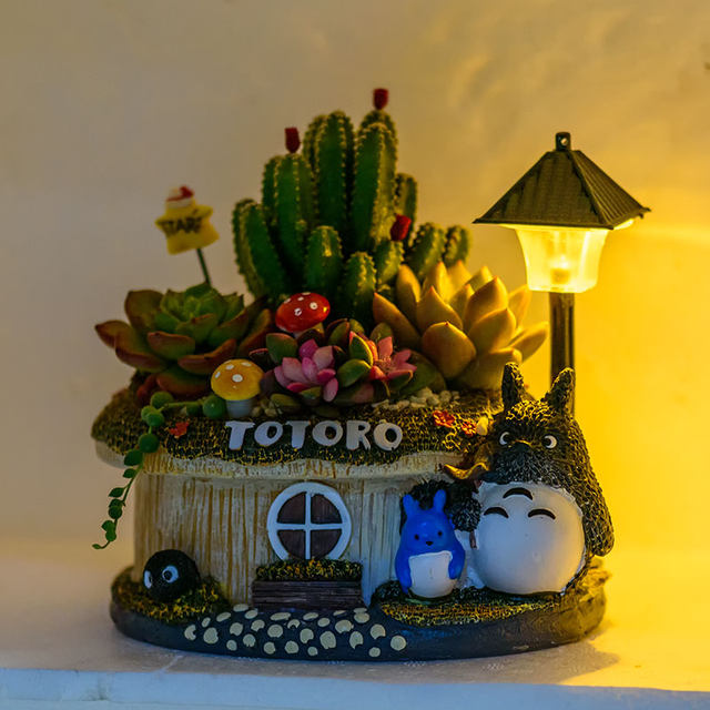Fun Gardening Cartoon My Neighbor Totoro Flower Pot Creative Lighting With Street Light Succulent Flower Pot Showcase Home Furnishing Decoration Fun Gardening Cartoon My Neighbor Totoro Flower Pot Creative Lighting With Street Light Succulent Flower Pot Showcase Home Furnishing Decoration