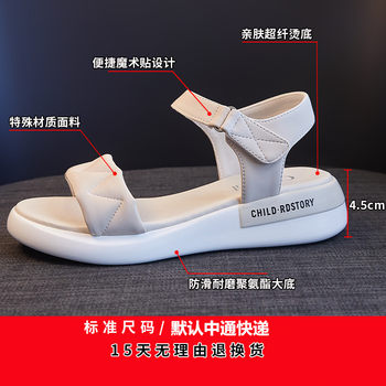 Roman Sandals Women's 2024 New Summer Outerwear Student Versatile Thick Soled Super Hot Women's Popular Fairy Shoes