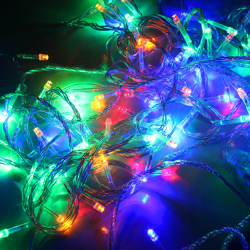 装饰灯节日彩灯led灯彩色灯圣诞树10米串串闪光装饰灯