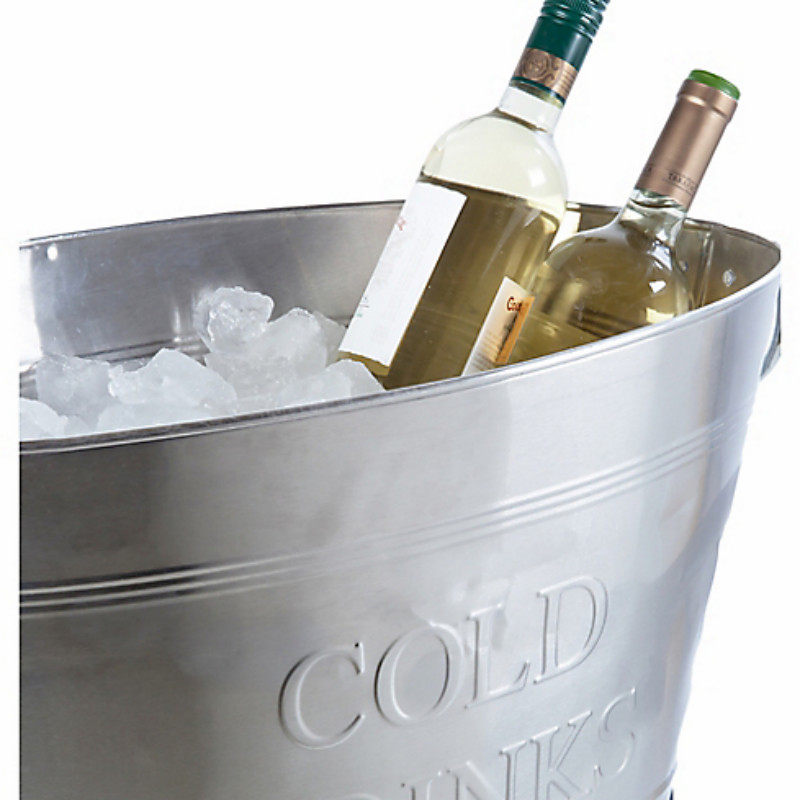 不锈钢大冰桶椭圆形大号简约宴请家用酒吧创意冰块冰桶