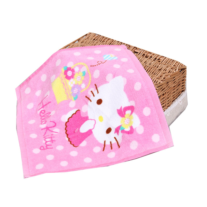 hello kitty迷你巾 纯棉可爱宝宝用凯蒂猫小毛巾可爱卡通吸水方巾