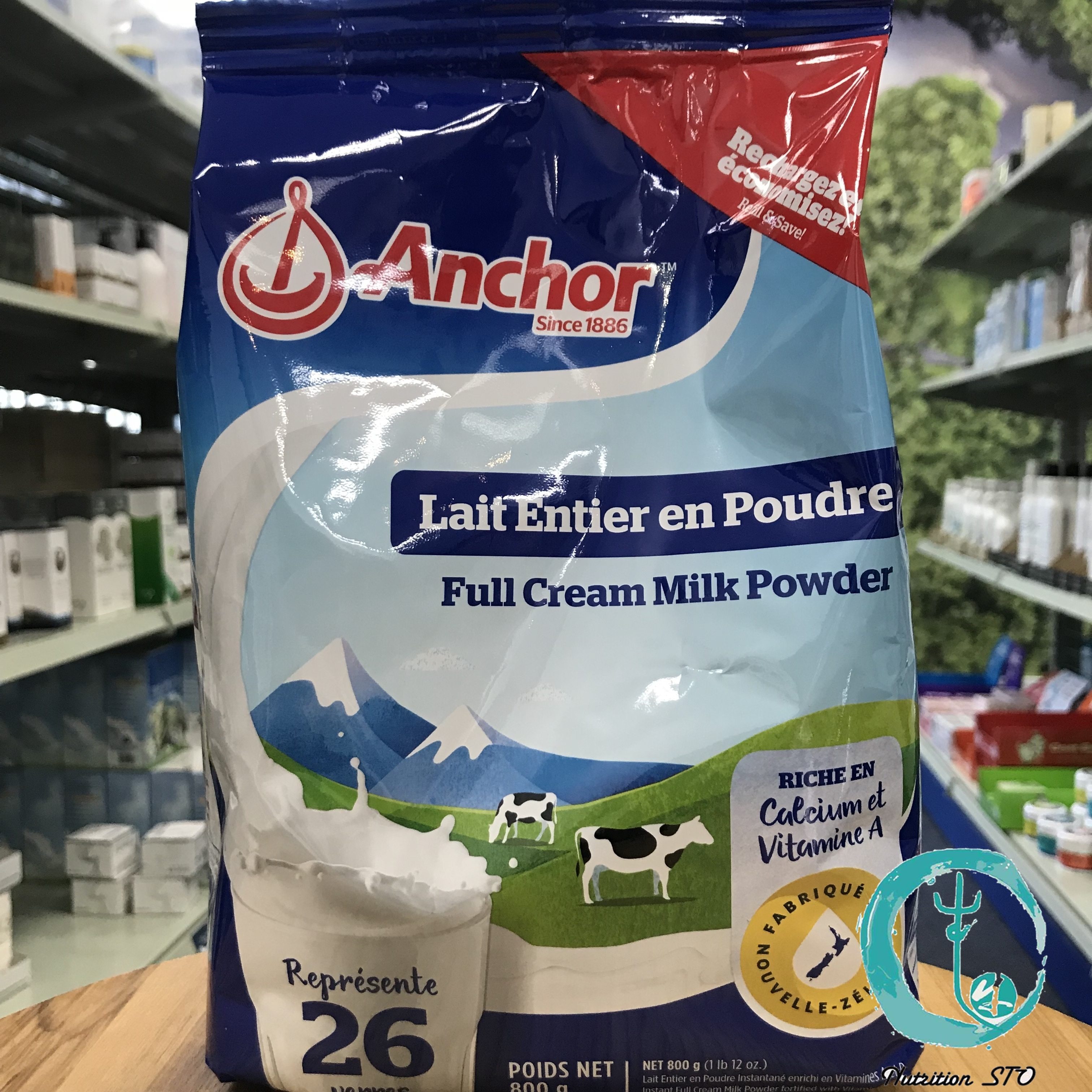 新西兰直邮安佳贵族版高全脂脱脂奶粉800g全家全家营养奶粉