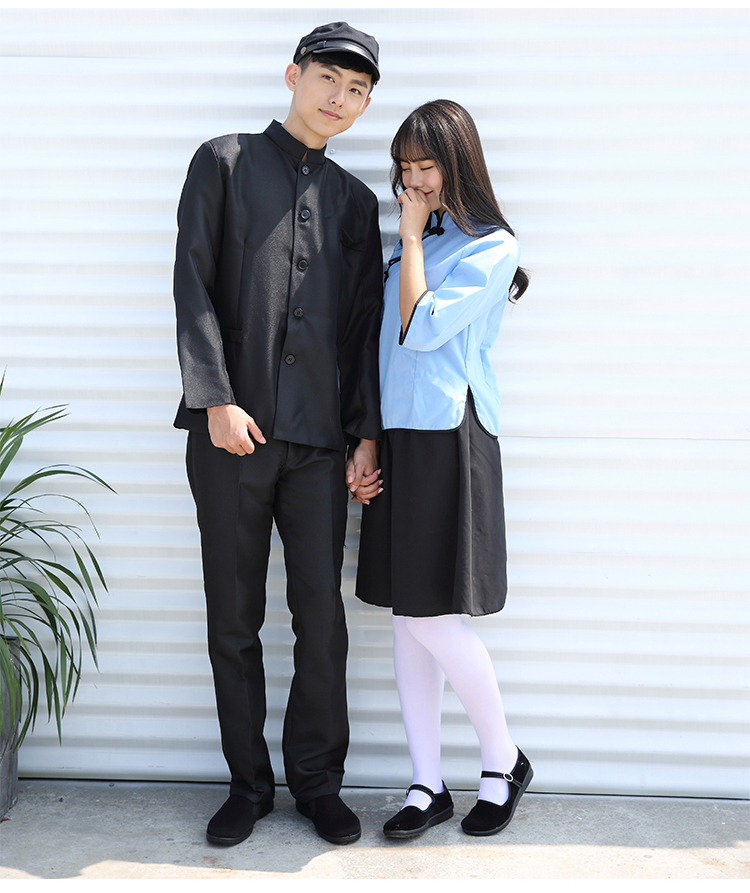 民国国风学生装演出服五四青年装女中山服男复古民族服装