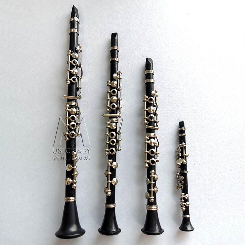 单簧管乐器模型摆件迷你双簧管朋友礼物黑管胸针摆件