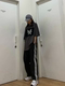 NOCANDO original retro street casual loose stitching pattern ribbon drape straight casual trousers NOCANDO original retro street casual loose stitching pattern ribbon drape straight casual trousers