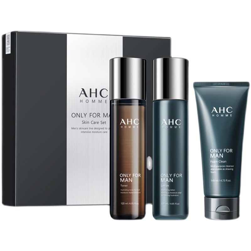韩国ahc男士水乳套装三件件套盒控去黑头深层面部护理套装