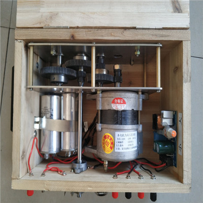 老式手摇式220v1500瓦交流永磁无刷大功率白金发电机变速箱带木箱