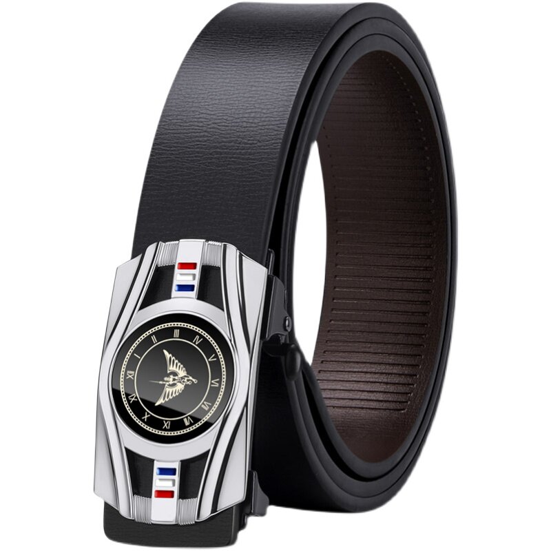 保罗皮带男士真皮牛皮2020新款自动扣无无孔腰带