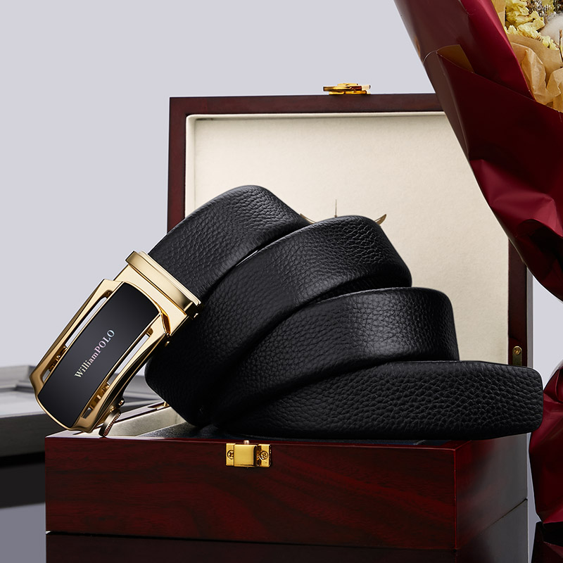 保罗品牌男士皮带真皮高档腰带自动奢侈品休闲腰带