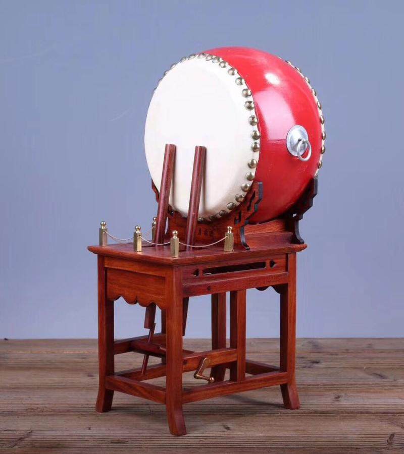 缅甸花梨木牛牛皮儿童玩具战鼓实木木质堂鼓威风木雕