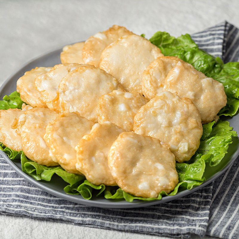 平海墨鱼酒店冷冻食品品墨鱼胶商用鱼糕油炸鱼糕