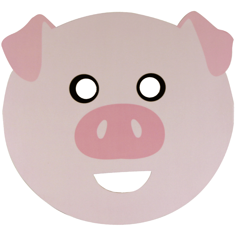 满39包邮幼儿园卡通猪兔猫狗年会面具diy儿童纸模型平面面具可爱