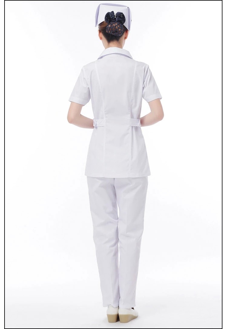 南丁格尔分体护士套装白服蓝色短袖牙科口腔护工医护制服